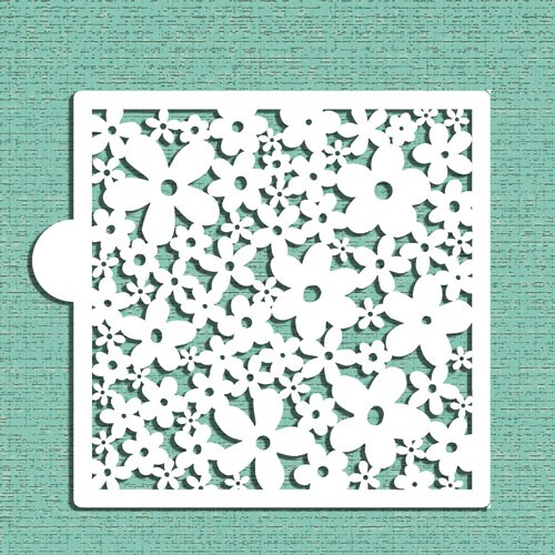 Daisy All-Over Cookie &#x26; Craft Stencil | CM091 by Designer Stencils | Cookie Decorating Tools | Baking Stencils for Royal Icing, Airbrush, Dusting Powder | Craft Stencils for Canvas, Paper, Wood | Reusable Food Grade Stencil