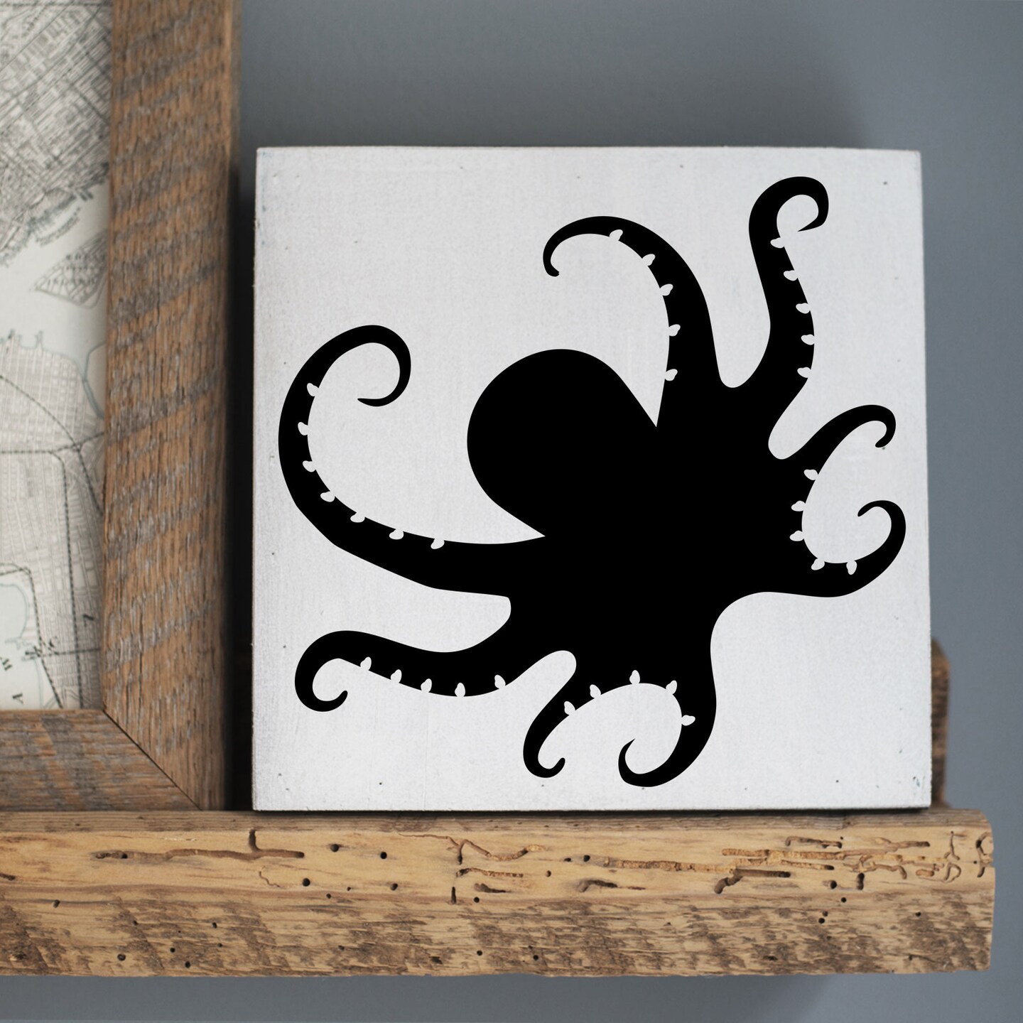 Contemporary Octopus Embossing 12 x 12 Stencil | FS068 by Designer Stencils | Animal &#x26; Nature Stencils | Reusable Stencils for Painting on Wood, Wall, Tile, Canvas, Paper, Fabric, Furniture, Floor | Stencil for Home Makeover | Easy to Use &#x26; Clean