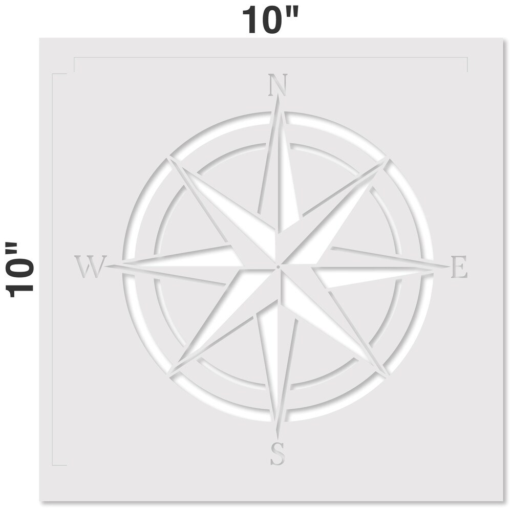 Compass Rose Embossing 12 x 12 Stencil | FS040 by Designer Stencils | Pattern Stencils | Reusable Stencils for Painting on Wood, Wall, Tile, Canvas, Paper, Fabric, Furniture, Floor | Try Instead of a Wallpaper | Easy to Use &#x26; Clean