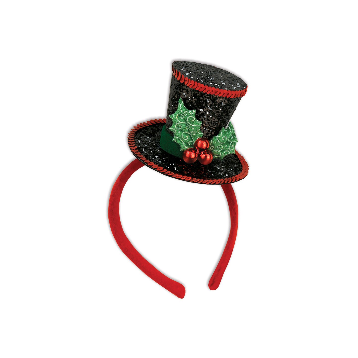 Beistle Pack of 12 Sequined Caroler's Top Hat Headband Christmas