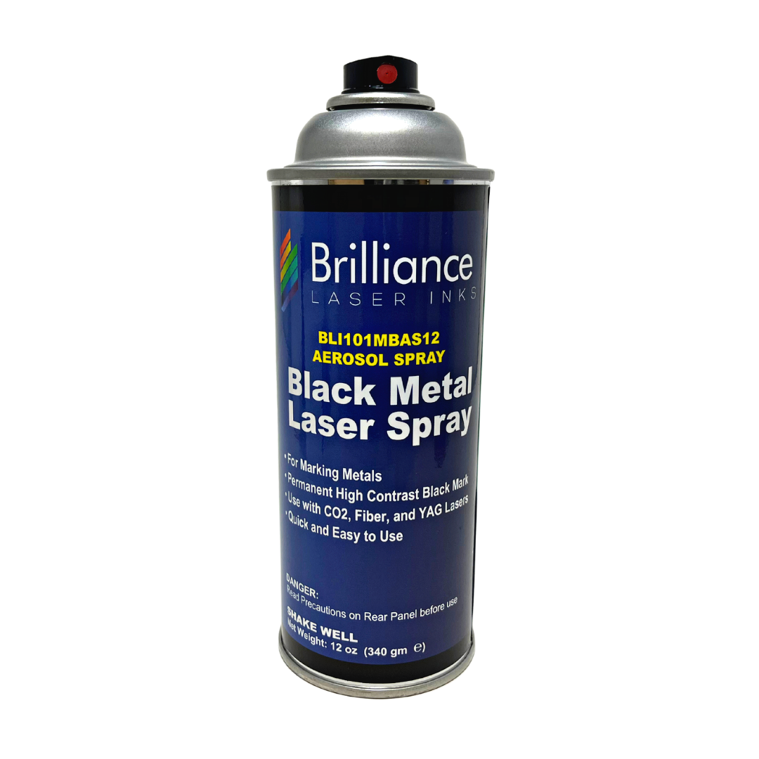 12 Oz - BLI101 - Aerosol Black Laser Ink for Metals Marking - CO2 Laser - Fiber Laser - YAG, Durable, Permanent, High Contrast, Brilliance Laser Inks