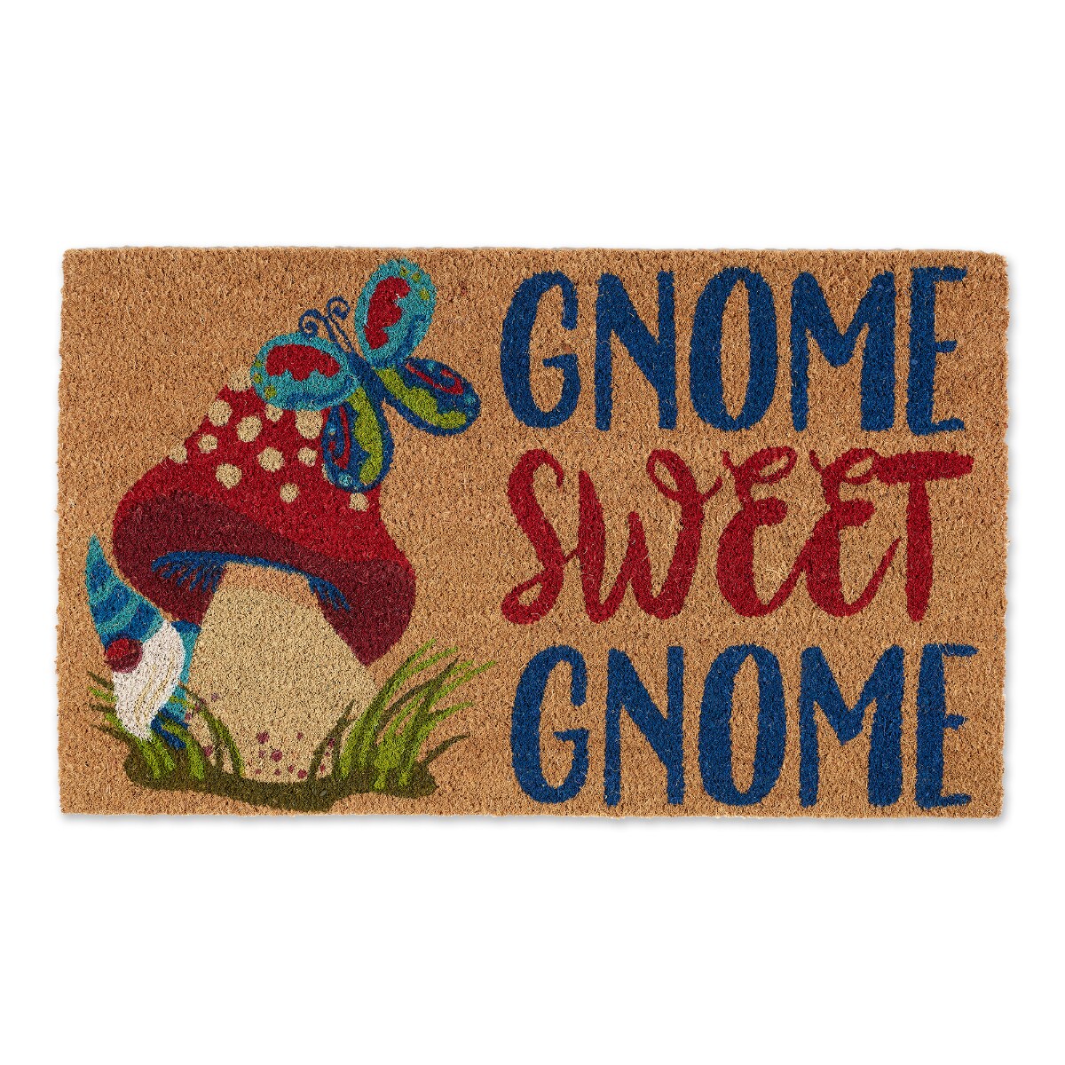 Contemporary Home Living Blue and Brown Gnome Sweet Gnome Door Mat 18