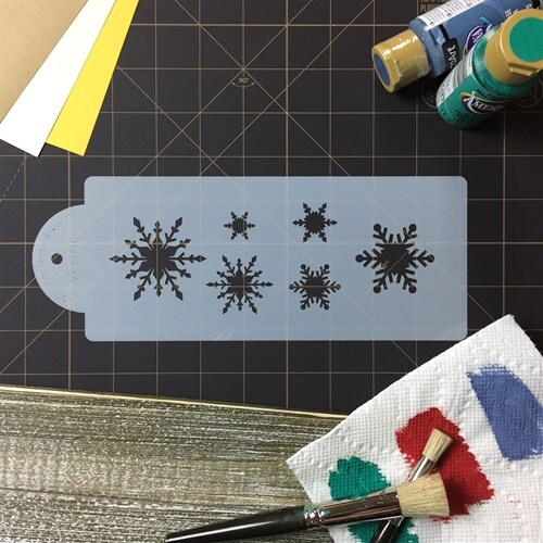 Snowflake Cake Stencil | C048 by Designer Stencils | Cake Decorating Tools | Baking Stencils for Royal Icing, Airbrush, Dusting Powder | Reusable Plastic Food Grade Stencil for Cakes | Easy to Use &#x26; Clean Cake Stencil