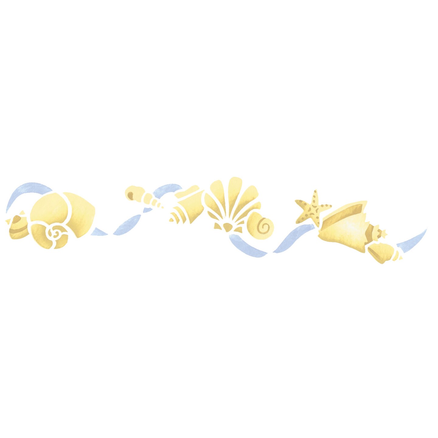 Shells with Ribbon Wall Stencil | 2181 by Designer Stencils | Outdoor Stencils |