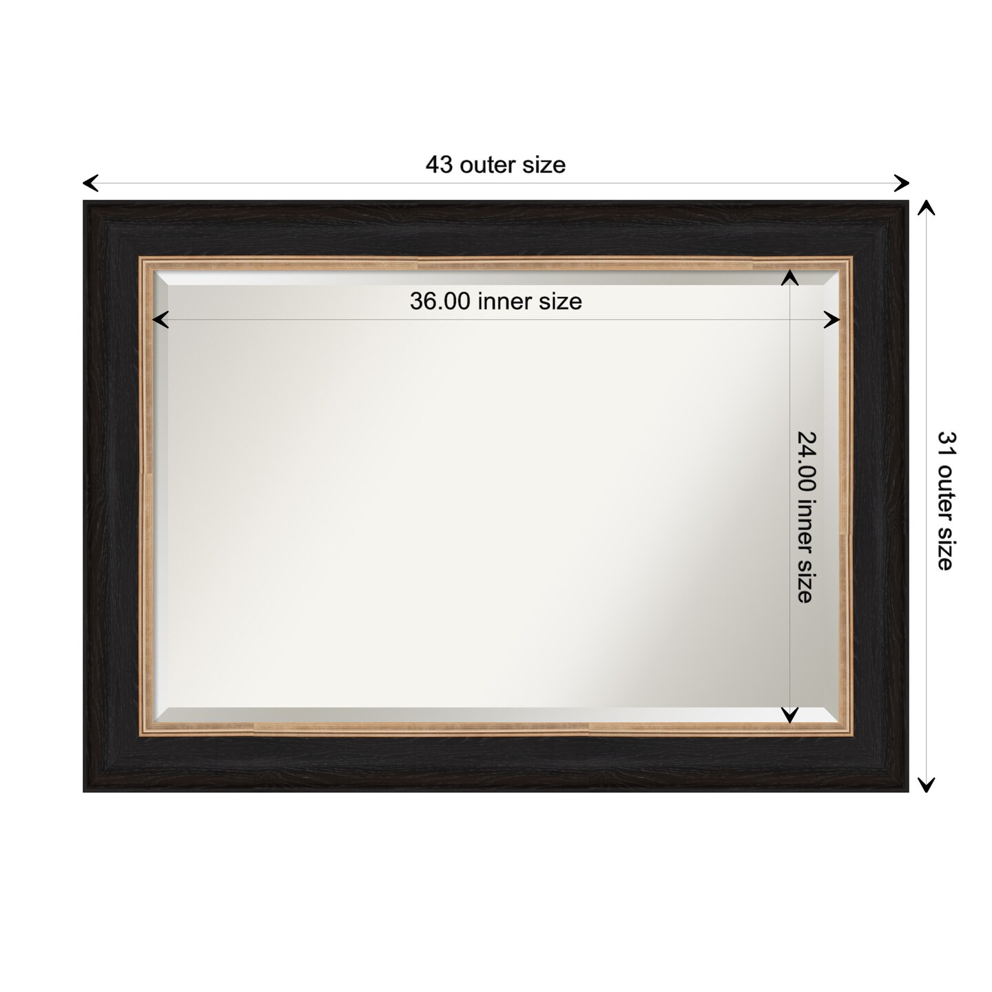 Beveled Bathroom Wall Mirror, Vogue Frame
