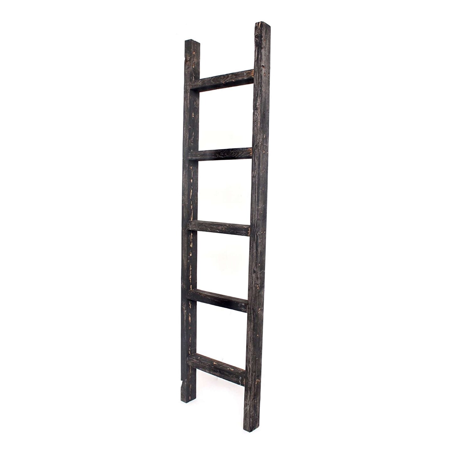 Rustic Farmhouse 5ft Reclaimed Wood Decorative Bookcase Ladder