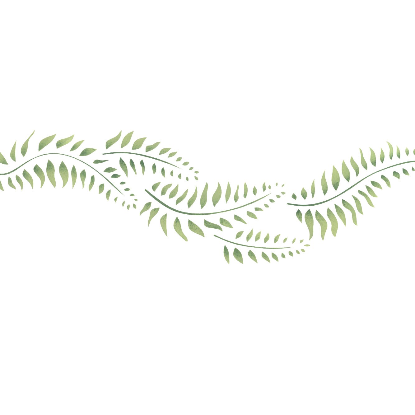Horizontal Fern Wall Stencil | 1144 by Designer Stencils | Floral Stencils |