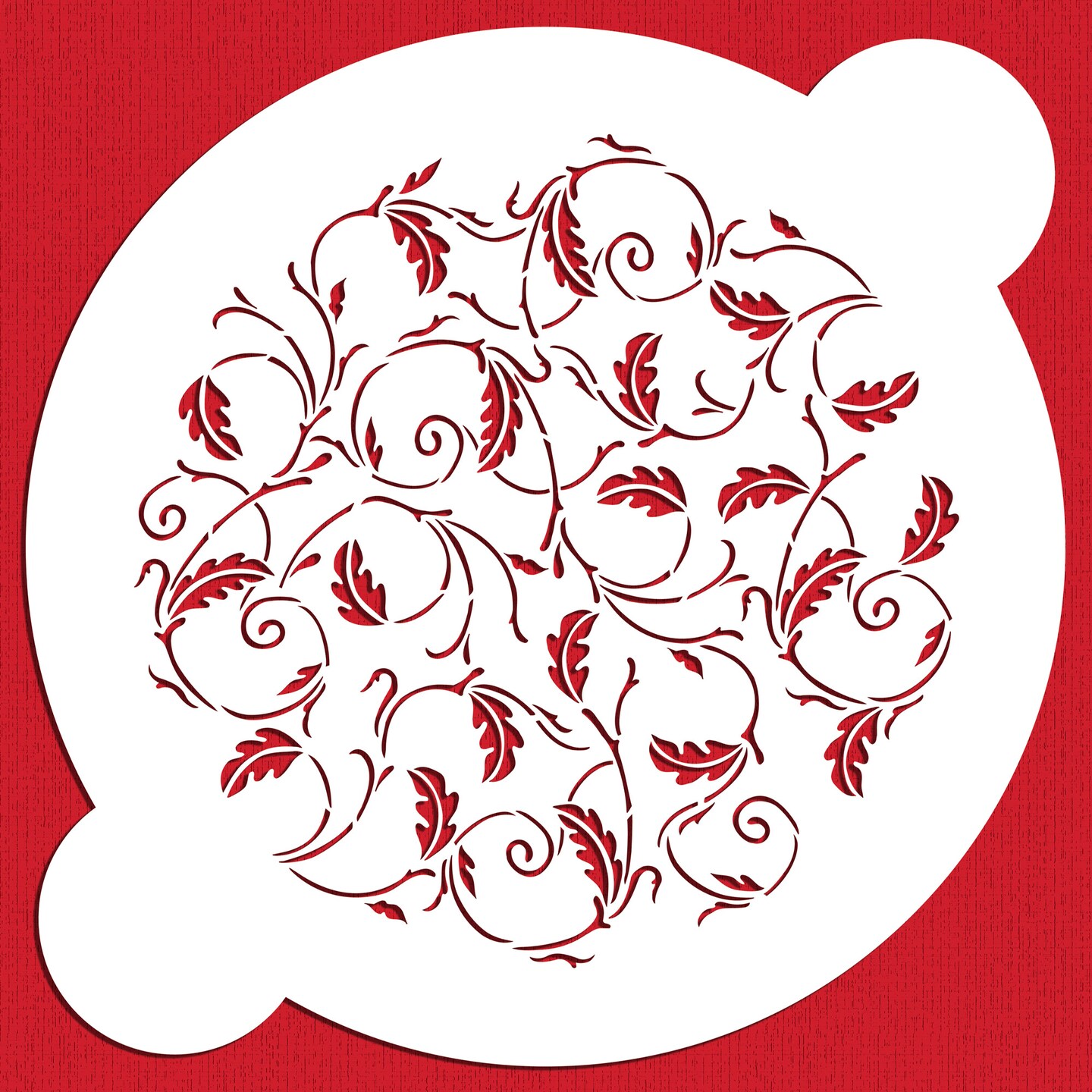 Oak Leaf Cake Stencil Top | C131 by Designer Stencils | Cake Decorating Tools | Baking Stencils for Royal Icing, Airbrush, Dusting Powder | Reusable Plastic Food Grade Stencil for Cakes | Easy to Use & Clean Cake Stencil