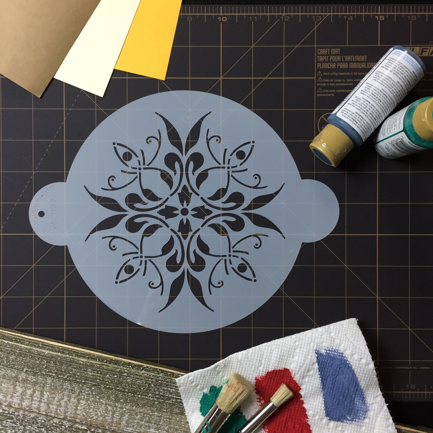 Small French Medallion Cake Stencil | C097 by Designer Stencils |