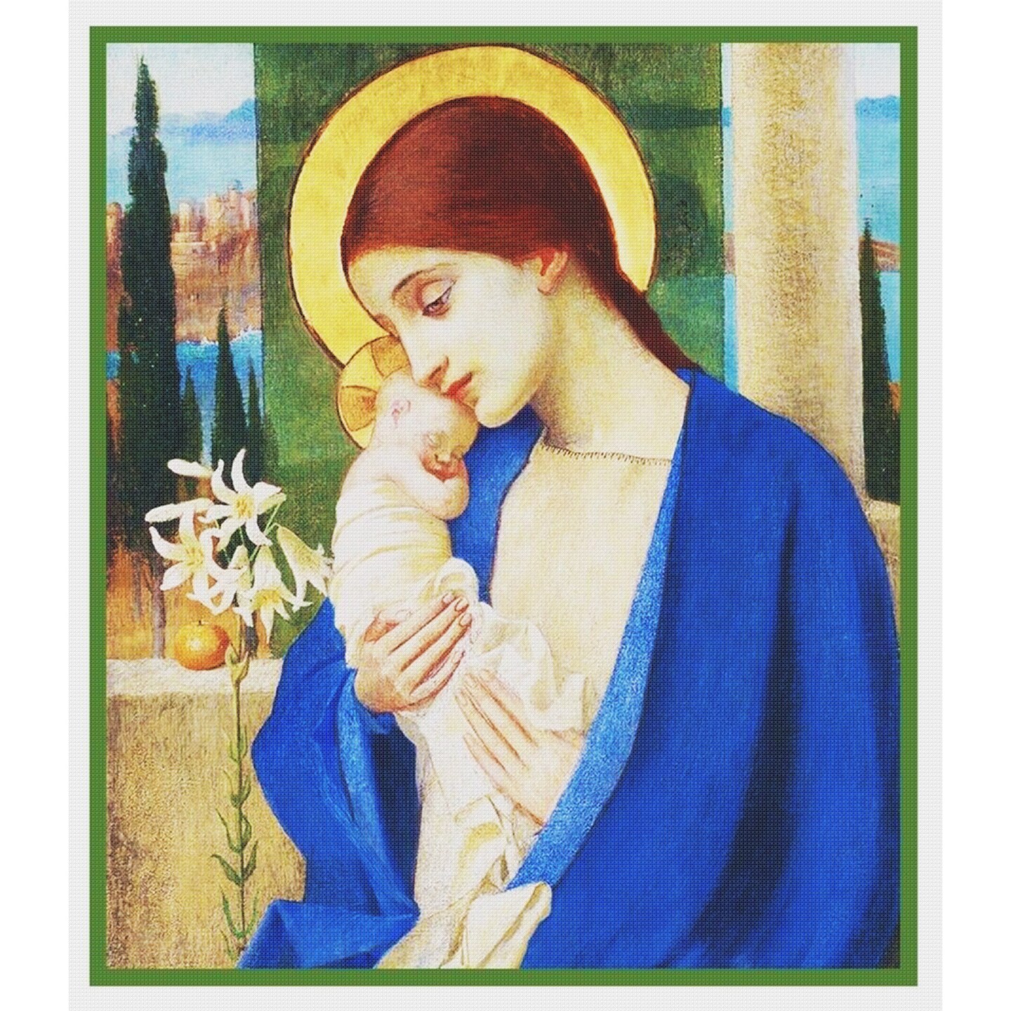Marianne Stokes Madonna and Baby Jesus Counted Cross Stitch Chart Pattern