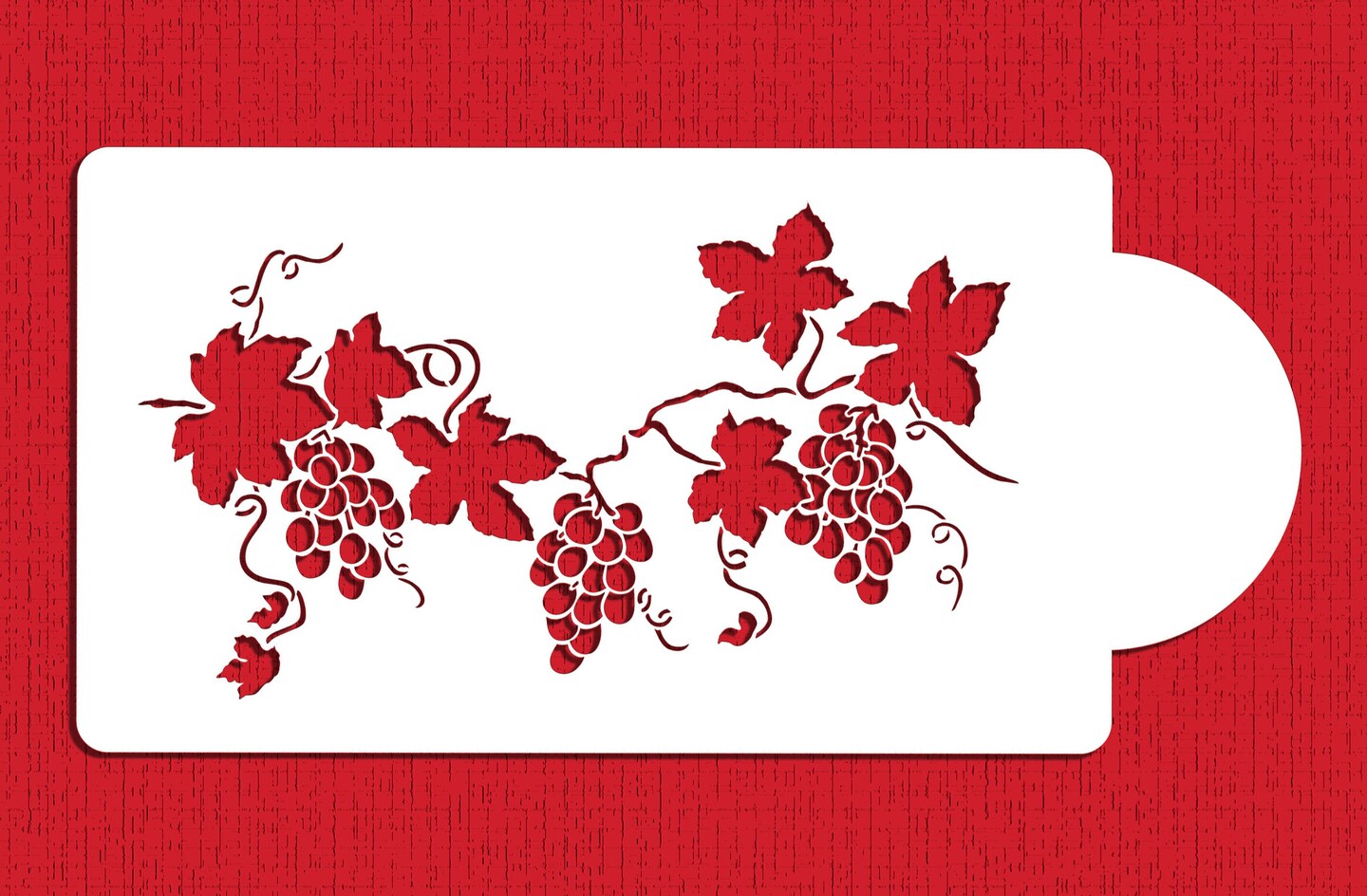 Grapevine Cake Stencil | C009 by Designer Stencils | Cake Decorating Tools | Baking Stencils for Royal Icing, Airbrush, Dusting Powder | Reusable Plastic Food Grade Stencil for Cakes & Cookies | Easy to Use & Clean Cake & Cookie Stencil