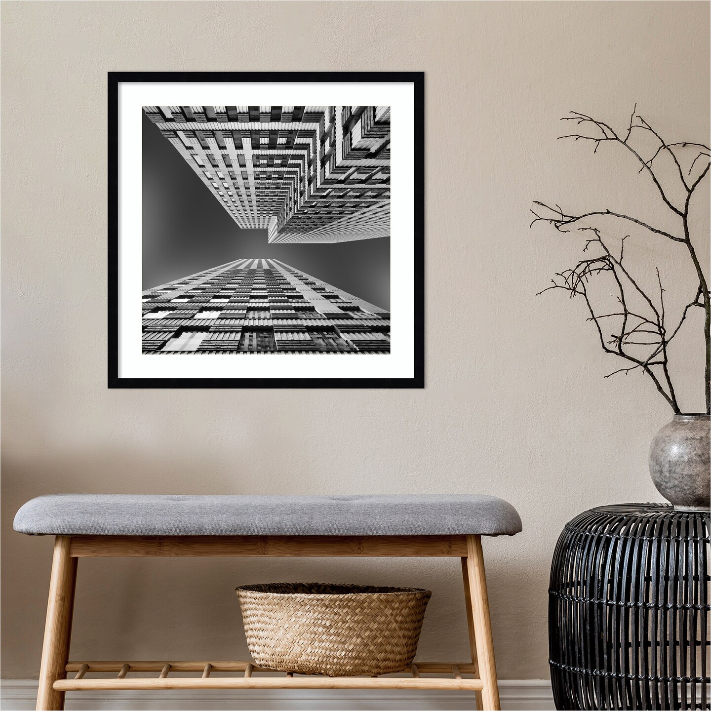 Symphony Skyscraper by Jeroen van de Wood Framed Wall Art Print