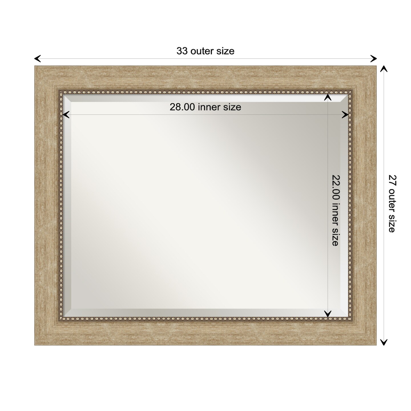 Beveled Bathroom Wall Mirror, Astor Frame