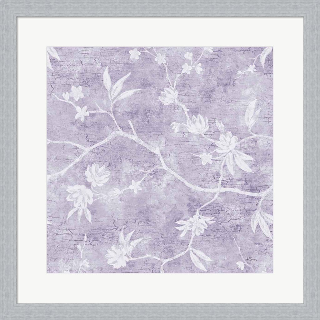 Vines on Lavender by Albena Hristova 20" x 20" Framed Wall Art Framed