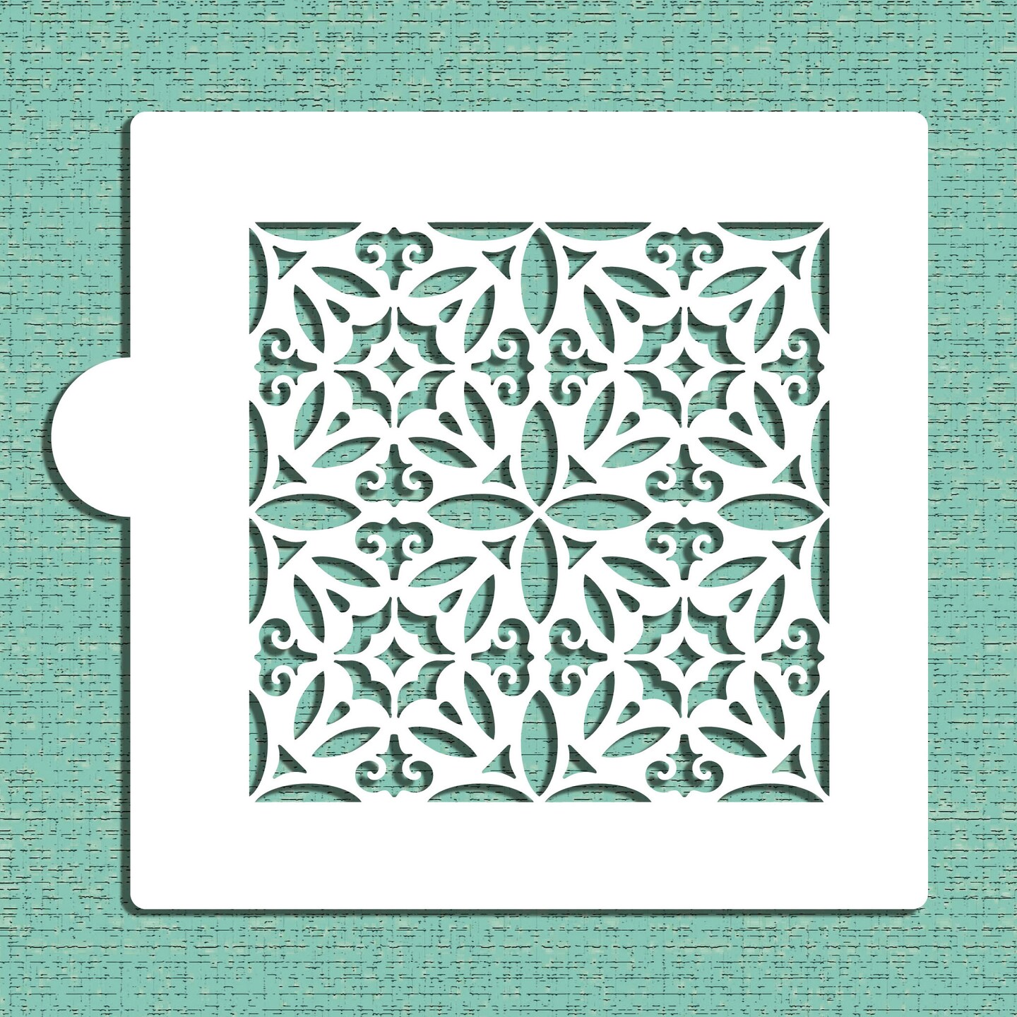 Old World Tile Cookie & Craft Stencil | CM132 by Designer Stencils | Cookie Decorating Tools | Baking Stencils for Royal Icing, Airbrush, Dusting Powder | Craft Stencils for Canvas, Paper, Wood | Reusable Food Grade Stencil