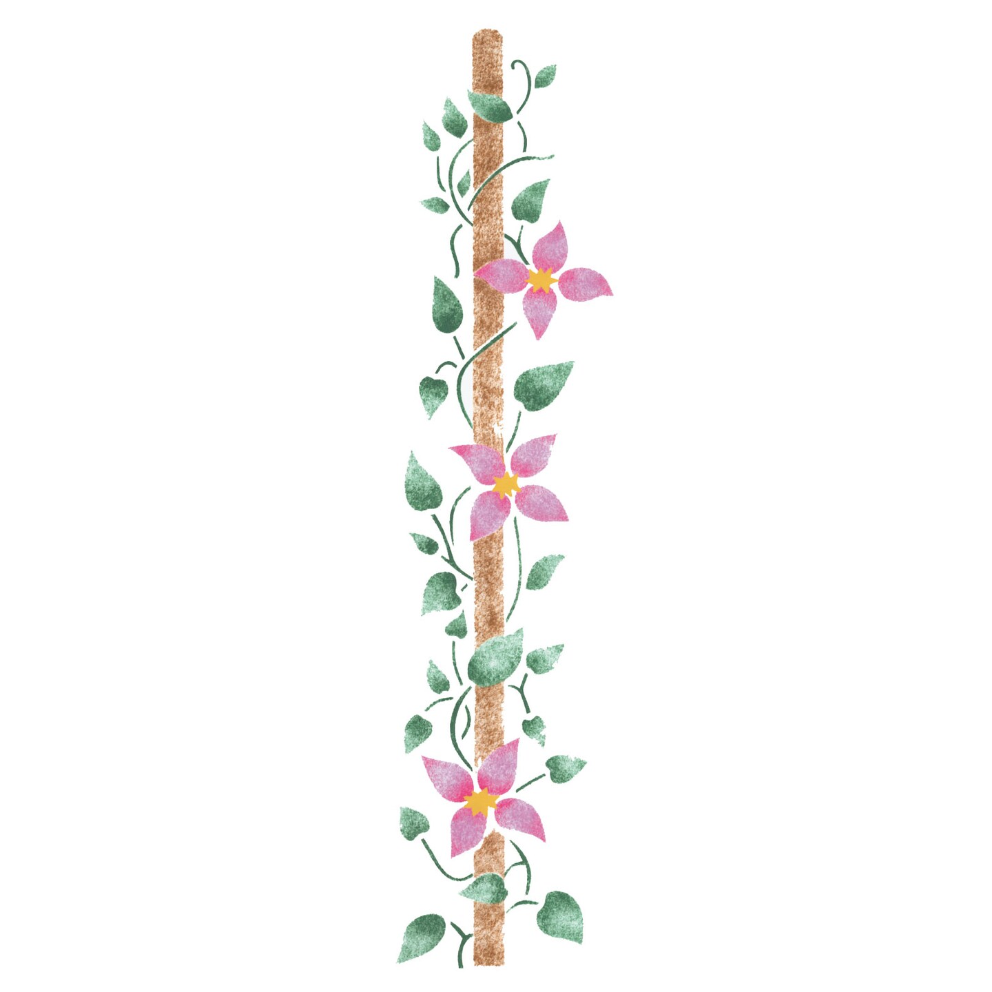 Birdpole with Flowers Wall Stencil | 1476 by Designer Stencils | Floral Stencils |