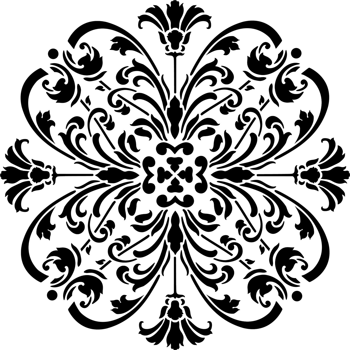 Turn of The Century Medallion Embossing 12 x 12 Stencil | FS012 by Designer Stencils | Mandala &#x26; Medallion Stencils | Reusable Stencil for Painting on Wood, Wall, Tile, Canvas, Paper, Fabric, Furniture, Floor | Stencil for Home Makeover