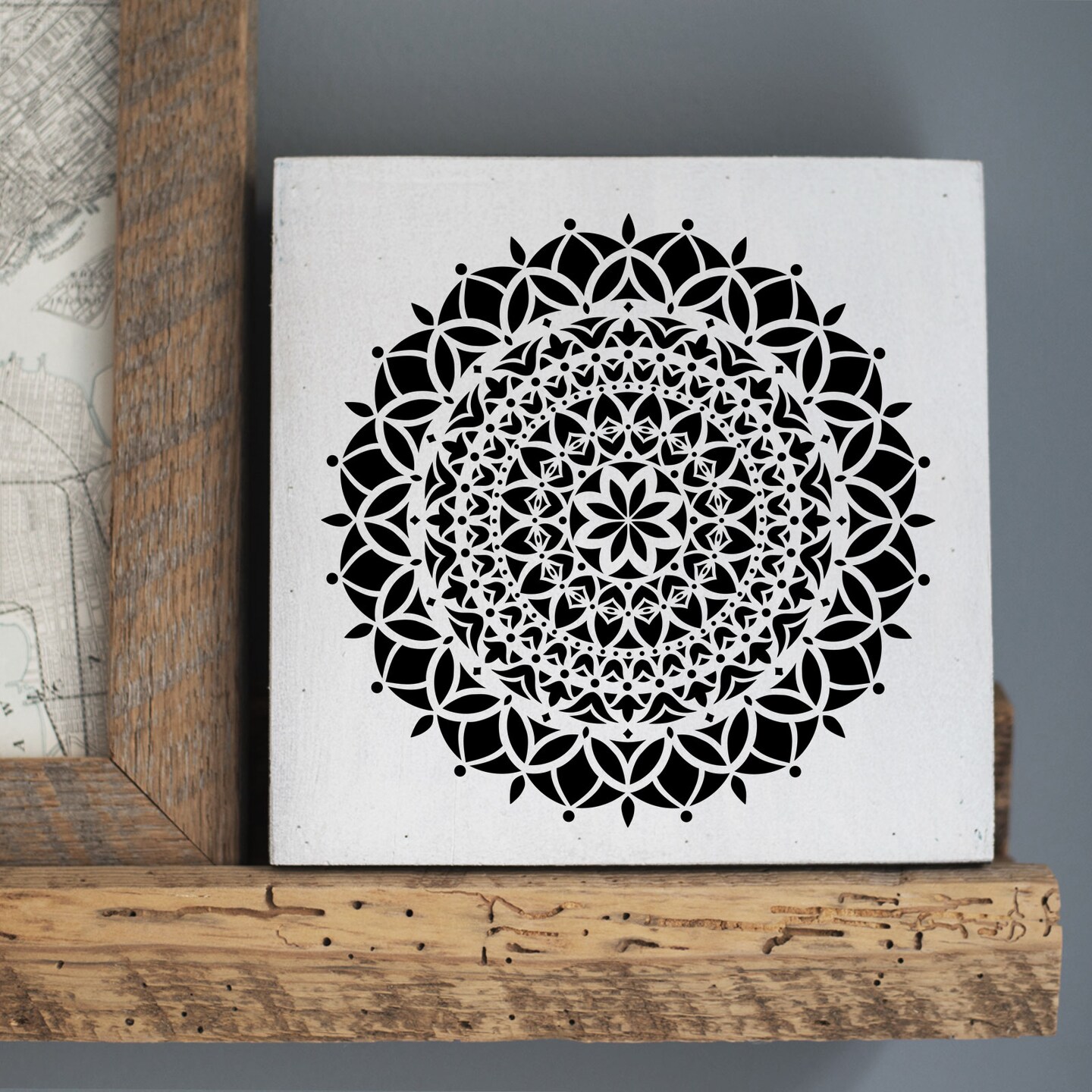Vedas Mandala Embossing 12 x 12 Stencil | FS028 by Designer Stencils | Mandala &#x26; Medallion Stencils | Reusable Stencil for Painting on Wood, Wall, Tile, Canvas, Paper, Fabric, Furniture, Floor | Stencil for Home Makeover | Easy to Use &#x26; Clean