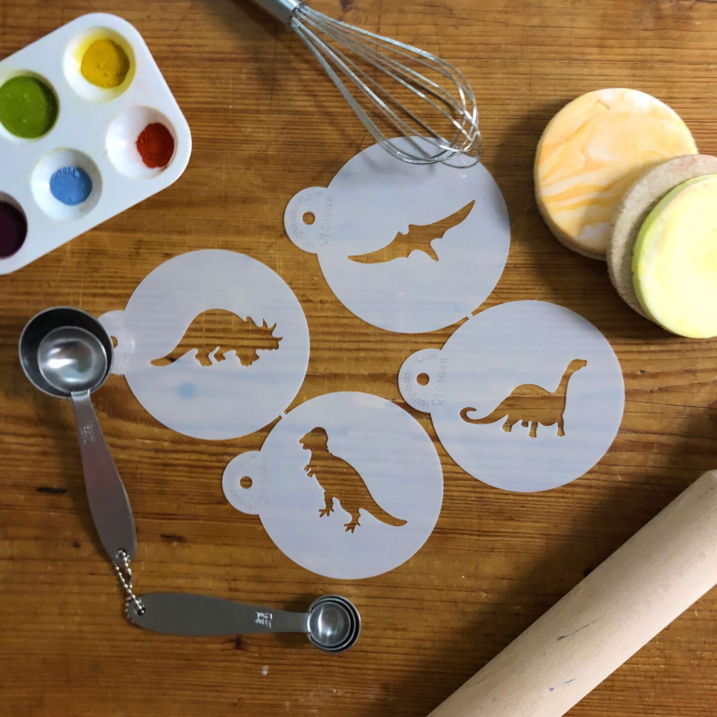 Dinosaur Cookie Stencil Set | C1048 by Designer Stencils | Cookie Decorating Tools |