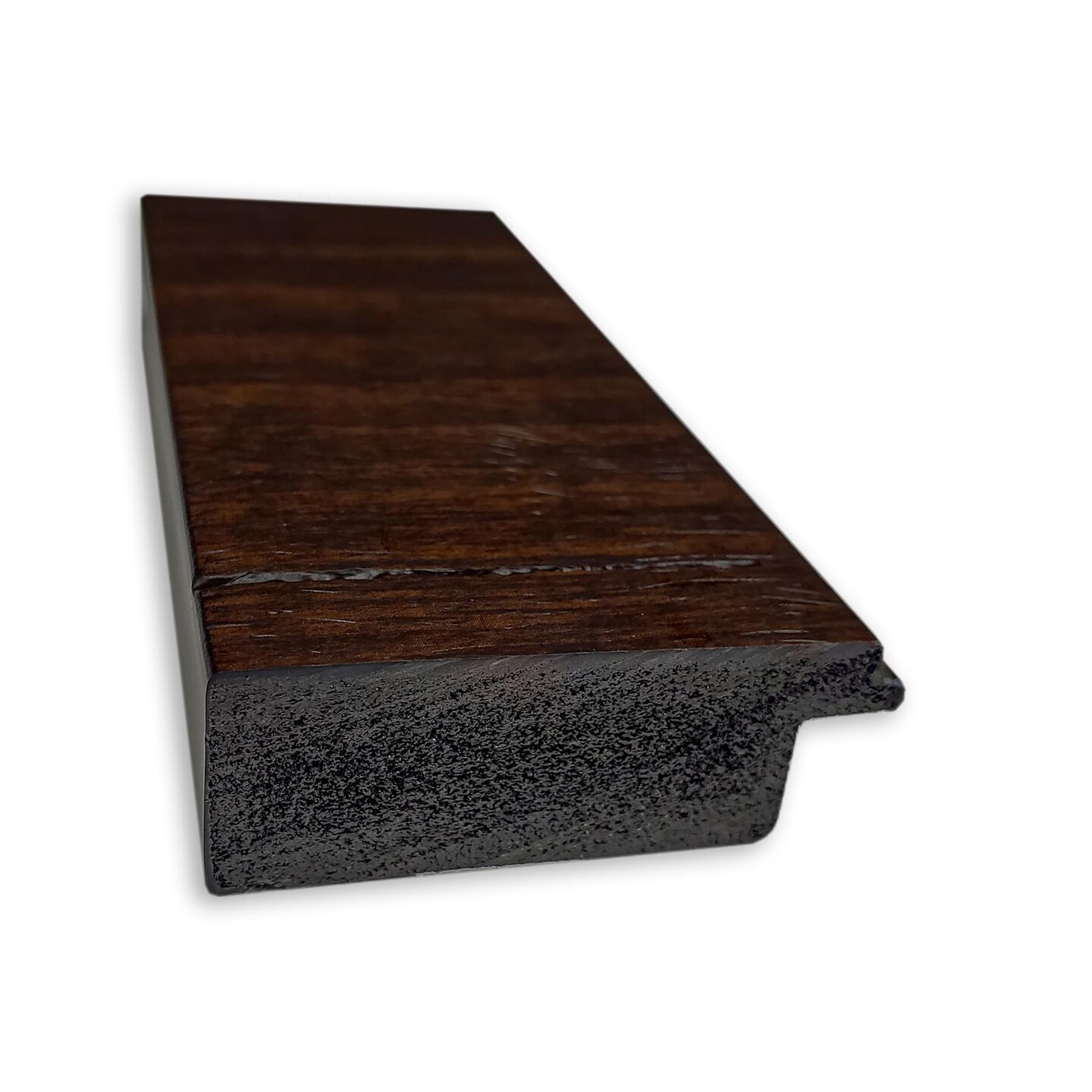 Beveled Bathroom Wall Mirror, Wildwood Brown Narrow Frame