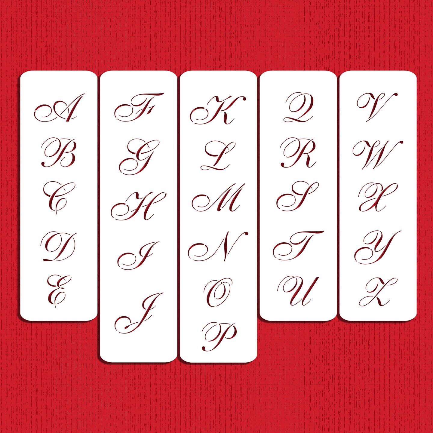 2.25-Inch Large Script Cake Stencil | C111 by Designer Stencils | Cake Decorating Tools | Baking Stencils for Royal Icing, Airbrush, Dusting Powder | Reusable Plastic Food Grade Stencil for Cakes | Easy to Use & Clean Cake Stencil