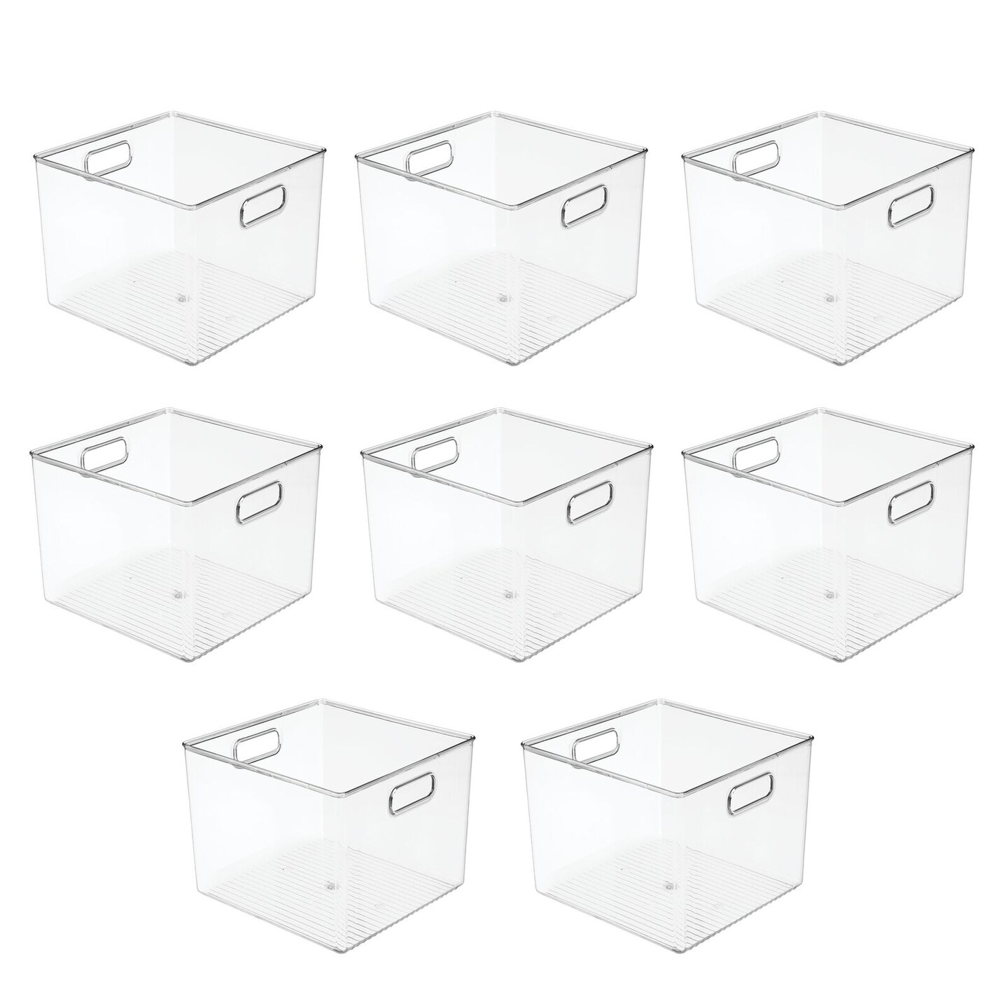 mDesign Art and Craft Plastic Storage Organizer Bin with Handles, 8 Pack, Clear