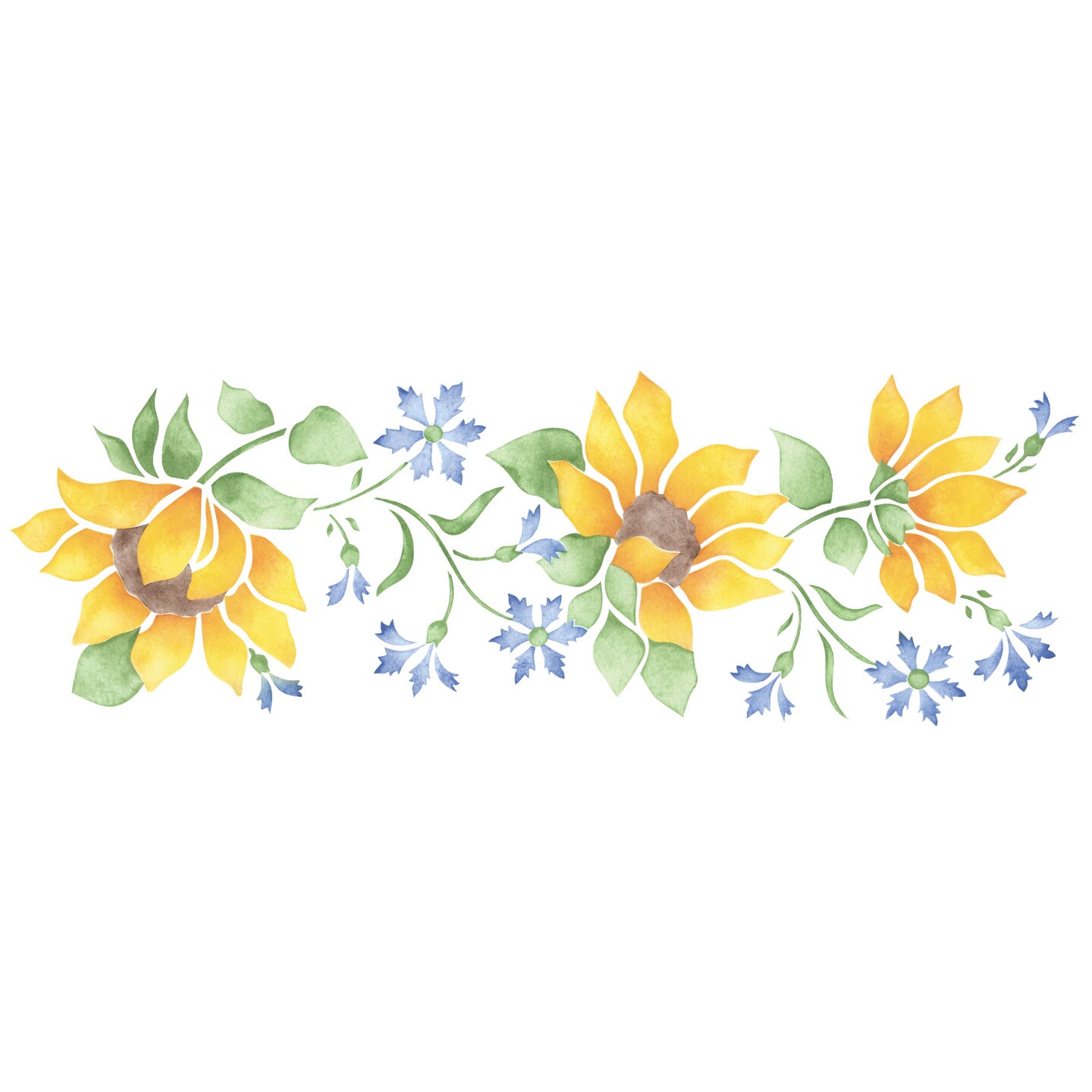 Sunflower Wall Stencil | 1777 by Designer Stencils | Floral Stencils | Reusable Art Craft Stencils for Painting on Walls, Canvas, Wood | Reusable Plastic Paint Stencil for Home Makeover | Easy to Use &#x26; Clean Art Stencil