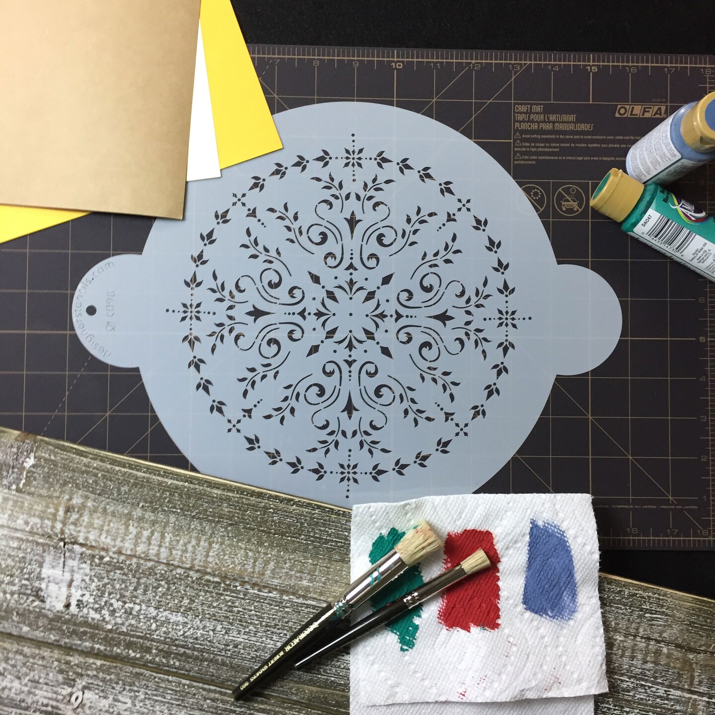 Round Medallion Cake Stencil | C098 by Designer Stencils | Cake Decorating Tools |