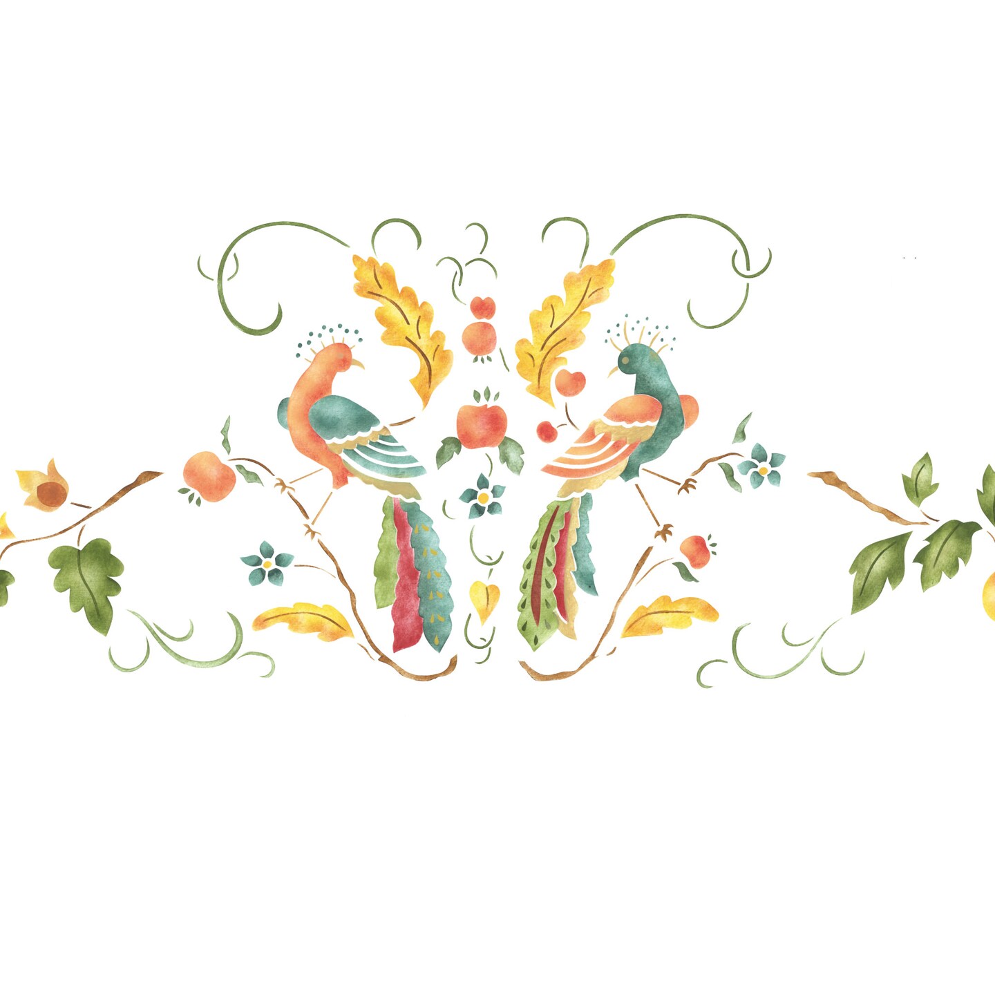 French Birds Wall Stencil Border | 1871 by Designer Stencils | Animal & Nature Stencils | Reusable Art Craft Stencils for Painting on Walls, Canvas, Wood | Reusable Plastic Paint Stencil for Home Makeover | Easy to Use & Clean Art Stencil