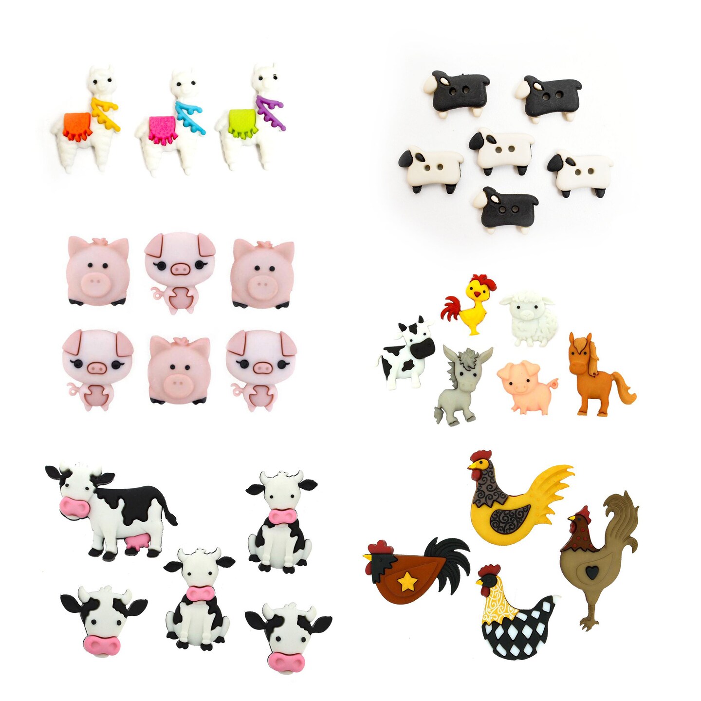 Dress it Up Button Shop Farm Animals Embellishment Assortment