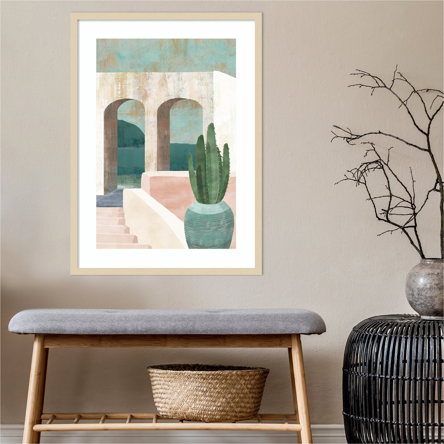 Sunbaked Archway II by Flora Kouta Wood Framed Wall Art Print