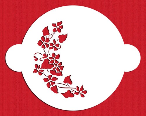 Violet Spray Cake Stencil | C021 by Designer Stencils | Cake Decorating Tools | Baking Stencils for Royal Icing, Airbrush, Dusting Powder | Reusable Plastic Food Grade Stencil for Cakes & Cookies | Easy to Use & Clean Cake & Cookie Stencil