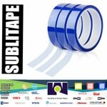 3 rolls Heat resistant tapes sublimation Press Transfer Thermal Tape 20mmx30m SUBLITAPE BLUE