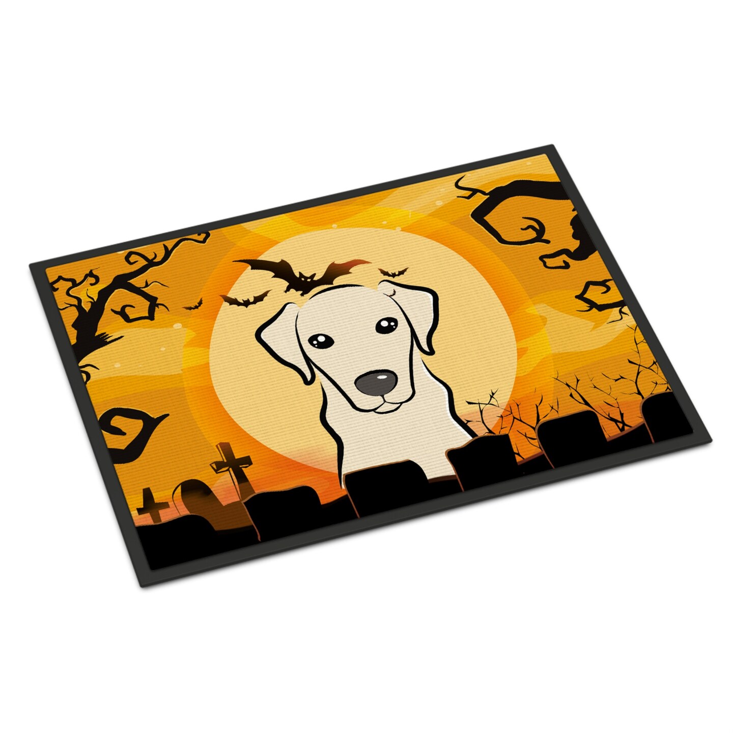 "Caroline's Treasures Halloween Yellow Labrador Indoor or Outdoor Mat