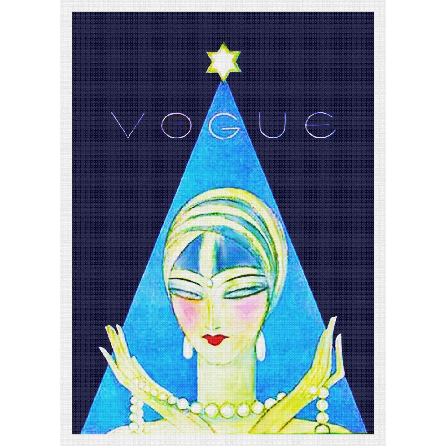 Art Deco Flapper with Pearls Vogue by Helen Dryden Counted Cross Stitch Pattern