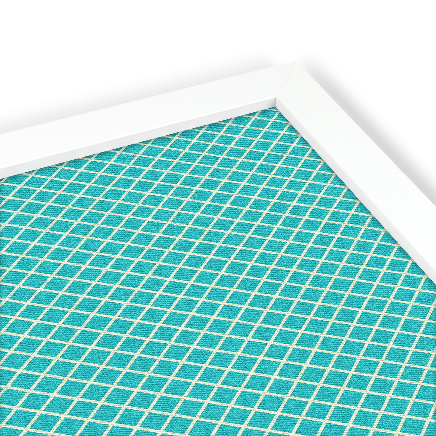 PinPix Custom Bulletin Board Neon Blue Diamond Poster Board Has a Fabric Style Canvas Finish, Framed in Satin White Frame, by ArtToFrames (PinPix-350)