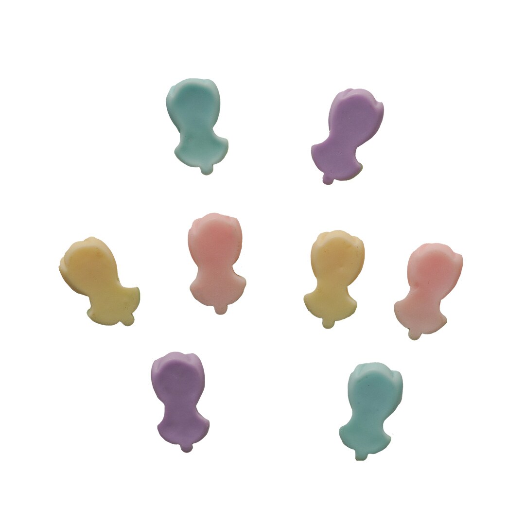 Buttons Galore Flatback Embellishments for Crafts - Tiny Tulips - 24 Pieces