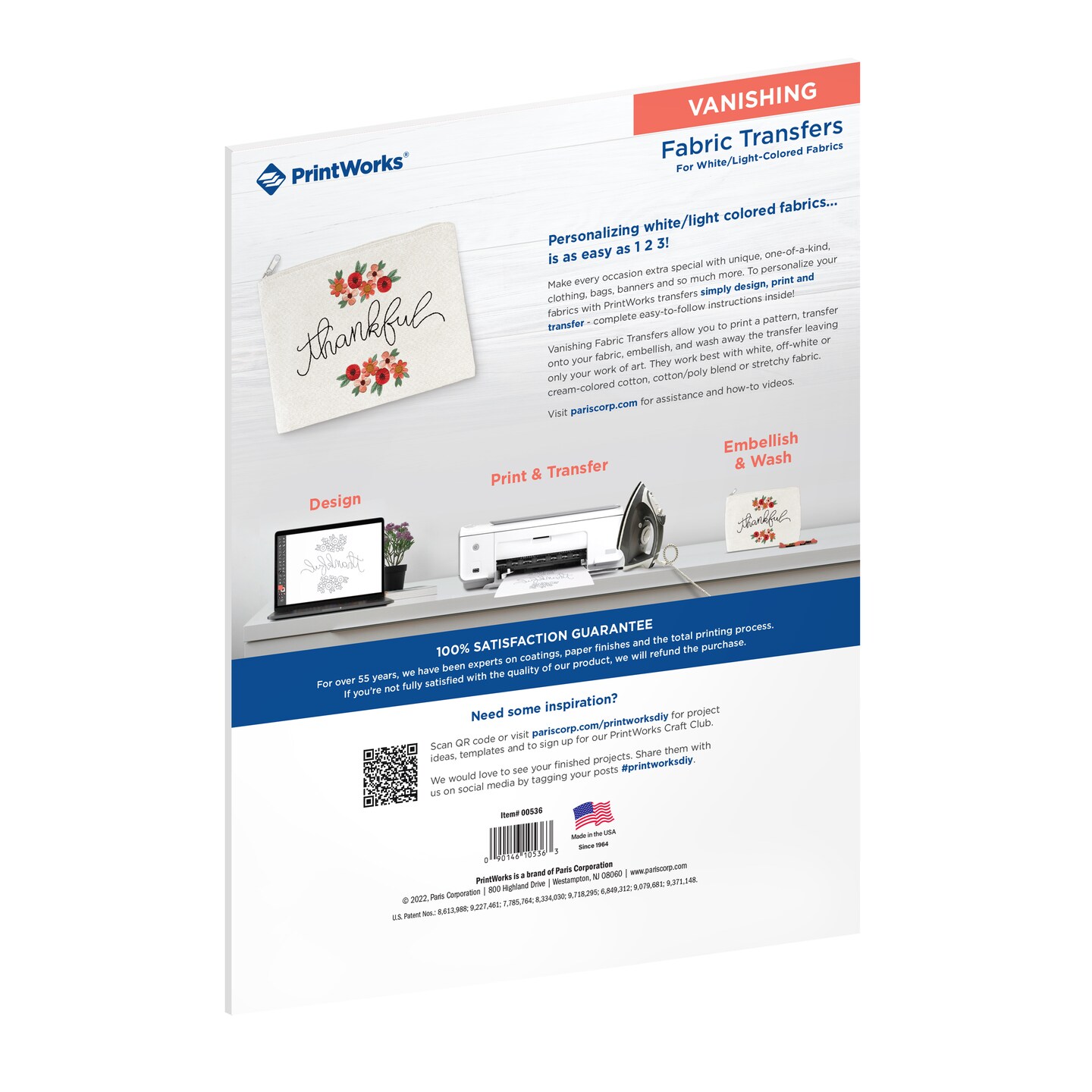 Printworks Vanishing Embroidery Transfers, 5 Sheets, 8.5 x 11 (00536)