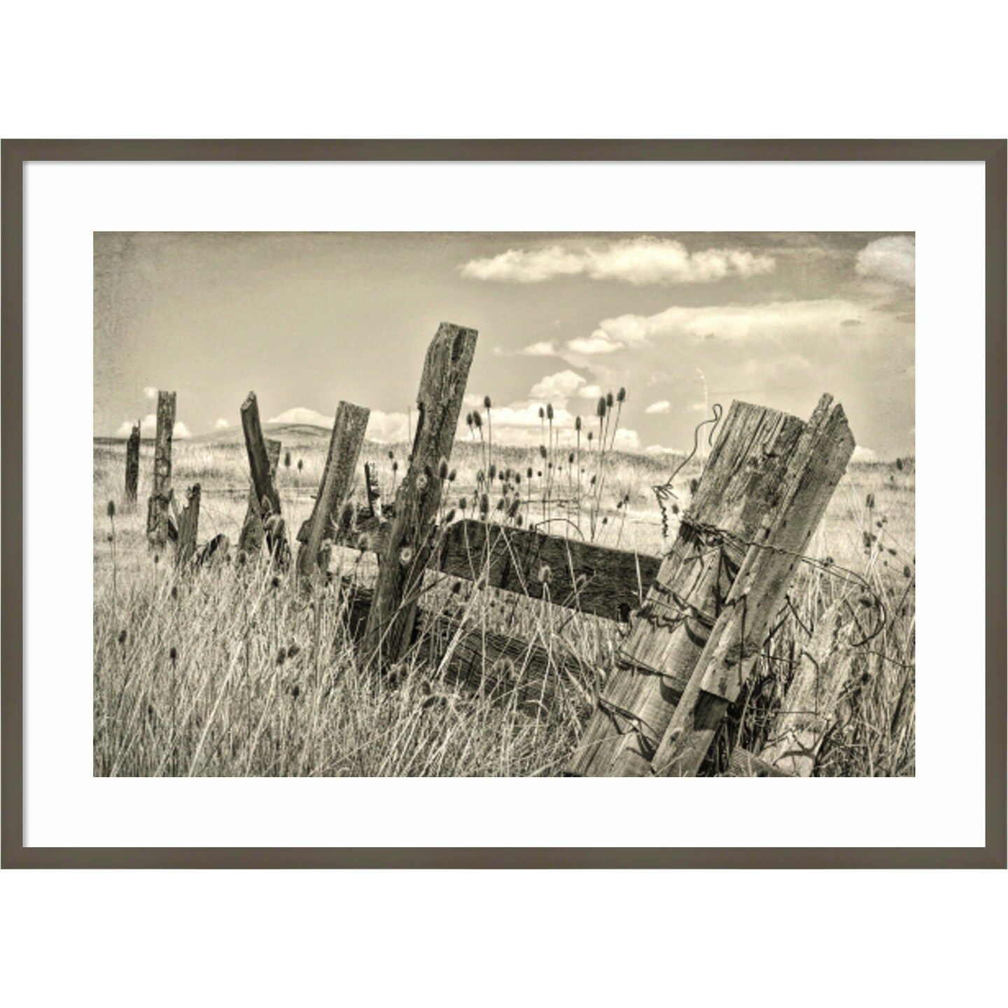 Old wooden fence 1 by Don Paulson Danita Delimont Wood Framed Wall Art Print 41 in. W x 30 in. H