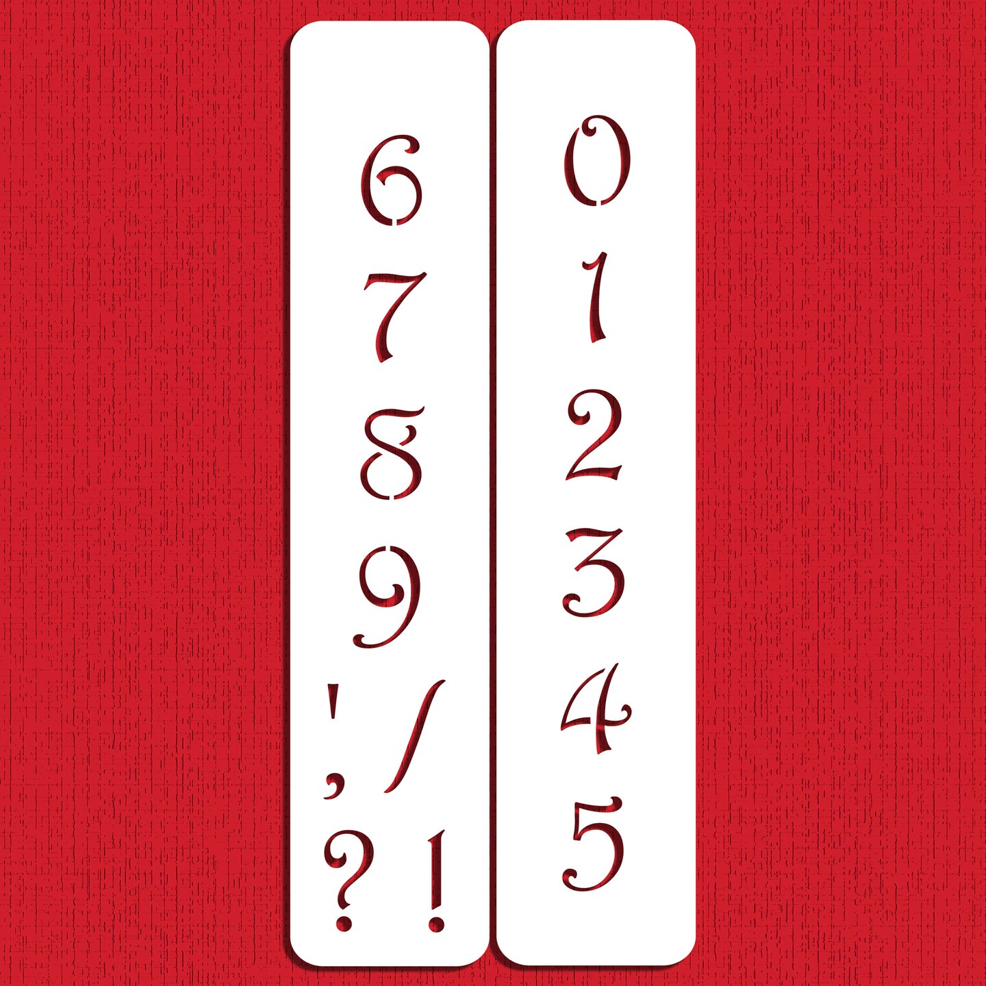 1.75-Inch Contemporary Numbers Cake Stencils | C139 by Designer Stencils | Cake Decorating Tools | Baking Stencils for Royal Icing, Airbrush, Dusting Powder | Reusable Plastic Food Grade Stencil for Cakes | Easy to Use & Clean Cake Stencil