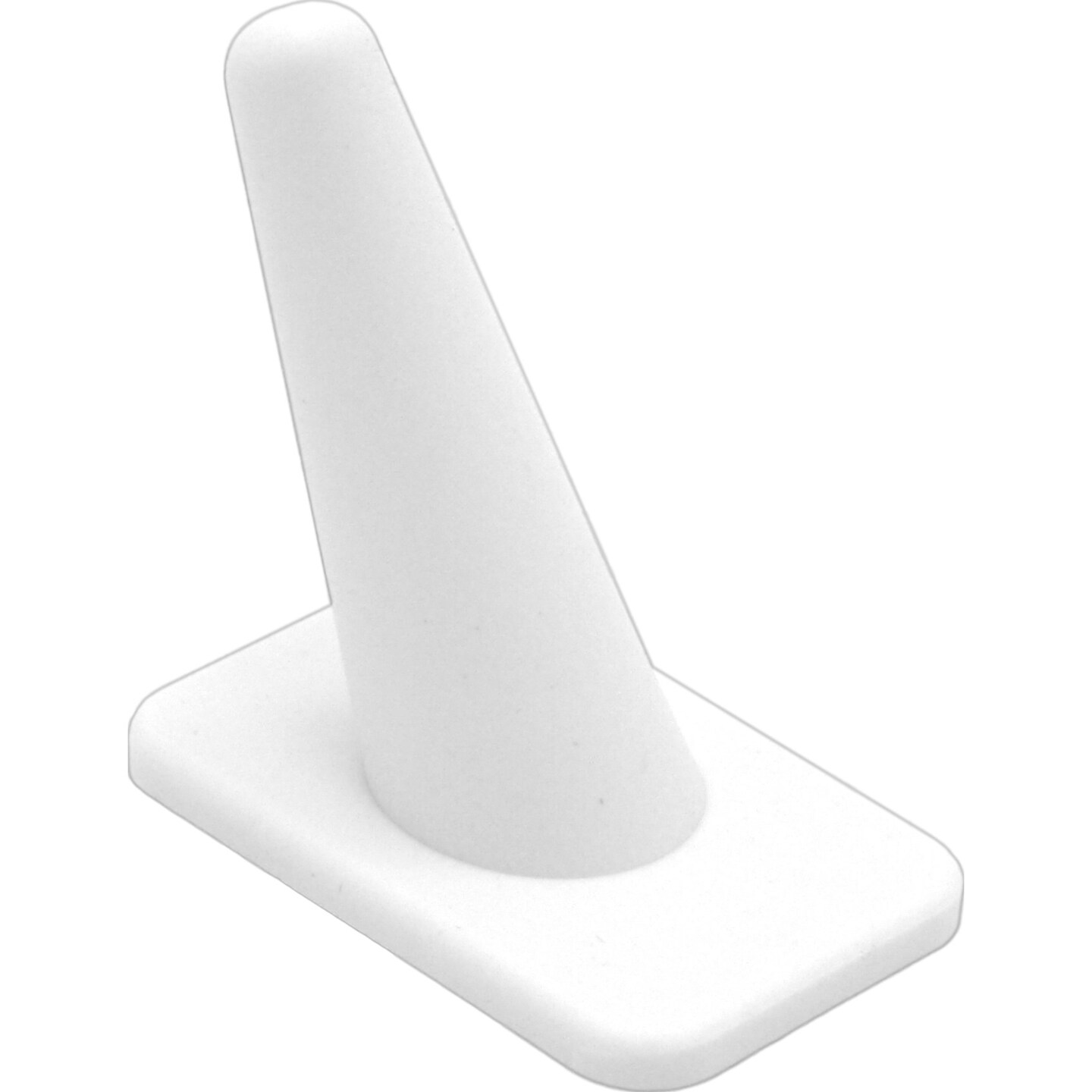 2 White Rubber Ring Finger Jewelry Holder Showcase Display Stands