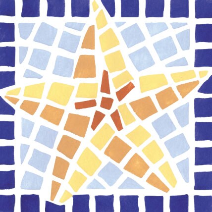Mosaic Starfish Wall Stencil | 2062 by Designer Stencils | Reusable Art Craft Stencils for Painting |