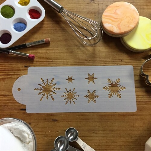 Snowflake Cake Stencil | C048 by Designer Stencils | Cake Decorating Tools | Baking Stencils for Royal Icing, Airbrush, Dusting Powder | Reusable Plastic Food Grade Stencil for Cakes | Easy to Use &#x26; Clean Cake Stencil