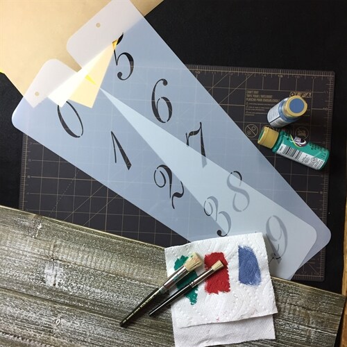 2.25-Inch Script Numbers Cake Stencils | C143 by Designer Stencils | Cake Decorating Tools | Baking Stencils for Royal Icing, Airbrush, Dusting Powder | Reusable Plastic Food Grade Stencil for Cakes | Easy to Use & Clean Cake Stencil