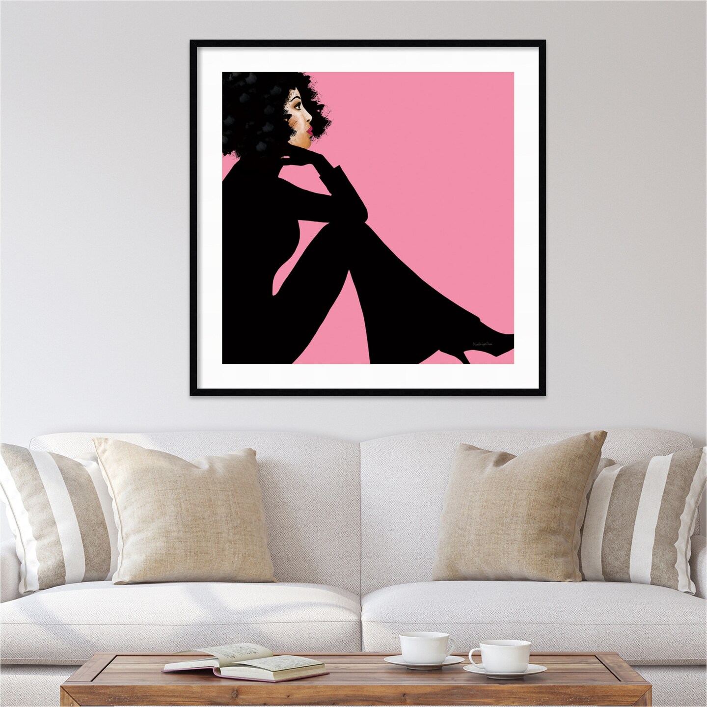 She is Everything I by Mercedes Lopez Charro Wood Framed Wall Art Print 41 in. W x 41 in. H
