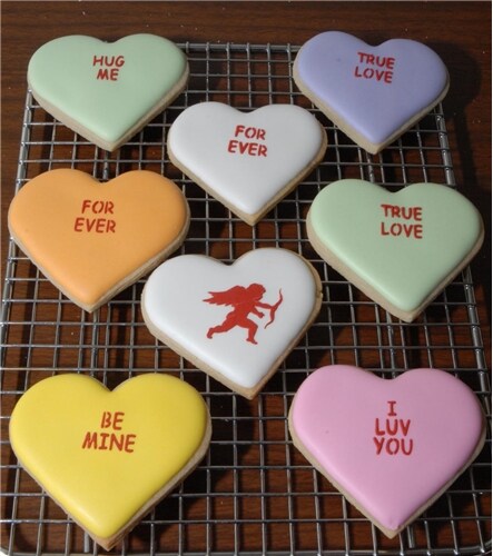 Large Candy Heart Sayings Cookie Stencils | C251 by Designer Stencils | Cookie Decorating Tools |