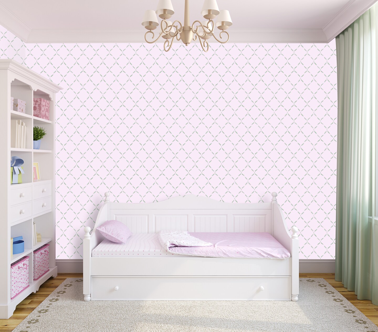 Ribbon Lattice Wall Stencil | 1807 by Designer Stencils | Pattern Stencils | Reusable Stencils for Painting | Safe &#x26; Reusable Template for Wall Decor | Try This Stencil Instead of a Wallpaper | Easy to Use &#x26; Clean Art Stencil Pattern