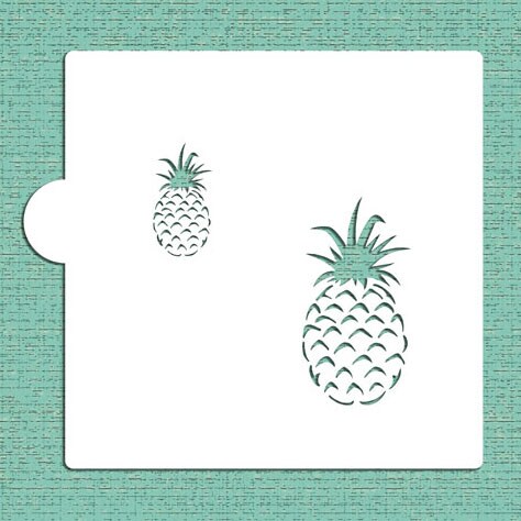 Pineapple Cookie &#x26; Craft Stencil | CM097 by Designer Stencils | Cookie Decorating Tools | Baking Stencils for Royal Icing, Airbrush, Dusting Powder | Craft Stencils for Canvas, Paper, Wood | Reusable Food Grade Stencil