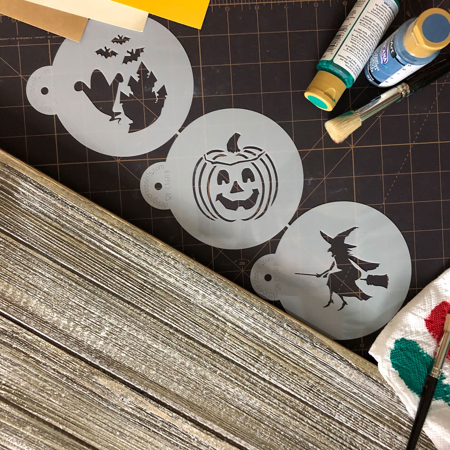 Halloween Cookie Monster Faces Stencil SKU #C451 - Designer Stencils