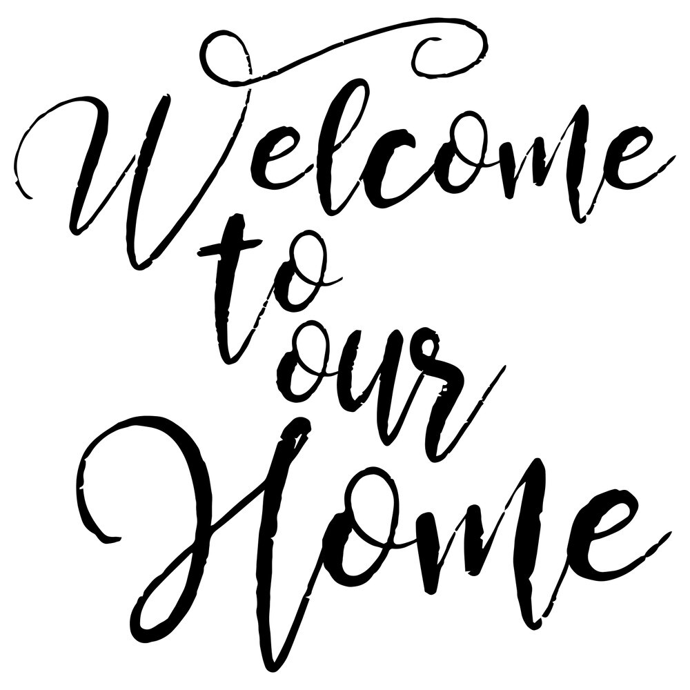 Welcome to Our Home Embossing 12 x 12 Stencil | FS017 by Designer Stencils | Word &#x26; Phrase Stencils | Reusable Stencils for Painting on Wood, Wall, Tile, Canvas, Paper, Fabric, Furniture, Floor | Reusable Stencil for Home Makeover
